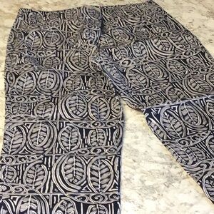 Loft black/tan patterned ankle pants, size 12